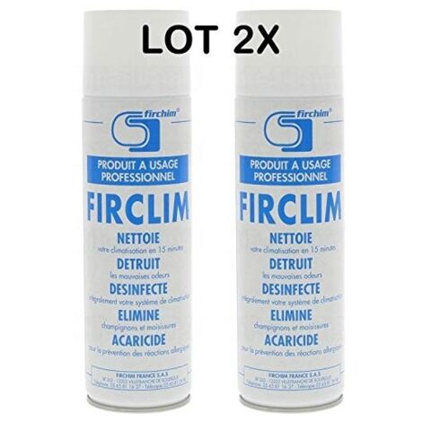 Sprays nettoyants anti-bactériens pour climatisation – 500ml – Élimine germes et moisissures – Parfum frais – Efficacité 3 mois – Firchim - CLIM 500 ML