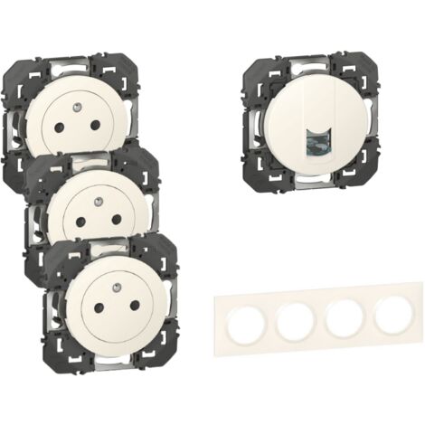 Legrand Pack Dooxie 3x2P plus T plus RJ45 plus Plaque 4P (1/3)