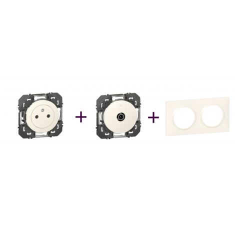 Legrand Pack Dooxie TV plus 2P plus T plus Plaque 2P (1/4)