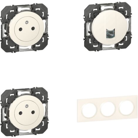 Legrand Pack Dooxie 2x2P+T + RJ45 + Plaque 3P