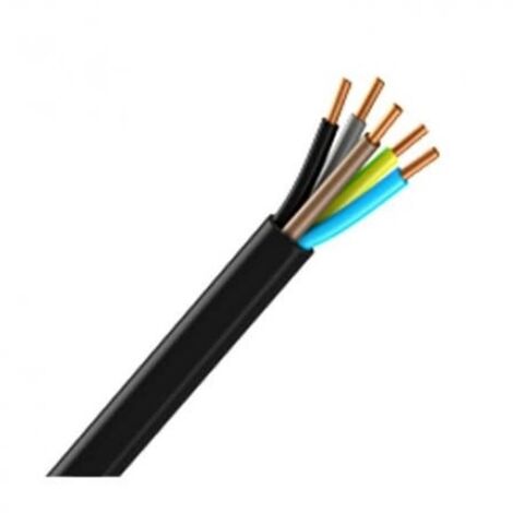 Câble électrique R2V 5G10 10 mm² – 5 conducteurs – Longueur 5 mètres – PVC noir – Tension 1200 V – Pour installations industrielles – Courant
