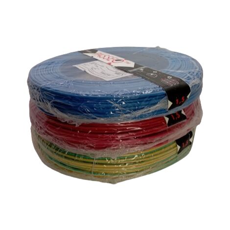 Nexans – Fil électrique H07 VU PASSEO 1x1.5mm² – Couronne de 100m – Couleurs vert, jaune, bleu, rouge – Pour installations électriques professionnelles