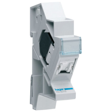 Hager – Connecteur RJ45 catégorie 5e – Prise RJ45 complète – Support modulaire – Compatible avec câble cylindrique