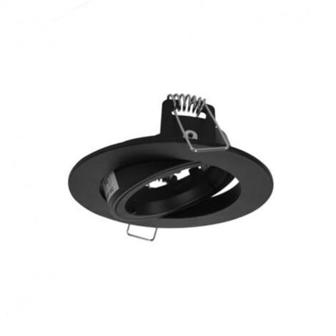 SUPPORT PLAFOND ROND 1/4 DE TOUR ORIENTABLE NOIR Ø95 MM (1/4)