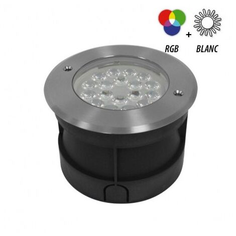 Spot 12-24V encastrable sol rond LED RGBW 9W - IP68 Miidex Lighting®