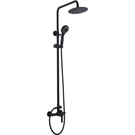 Conjunto De Ducha Monomando IMEX BDR002 Roma negro mate
