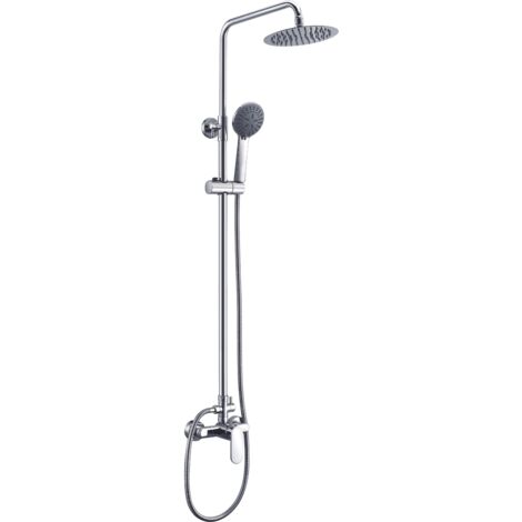 Columna de ducha extensible 90-140 cm de acero inoxidable con rociador redondo de Imex