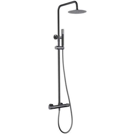 Barra de ducha termostática hecha de acero inoxidable con acabado negro metalizado Line de Imex
