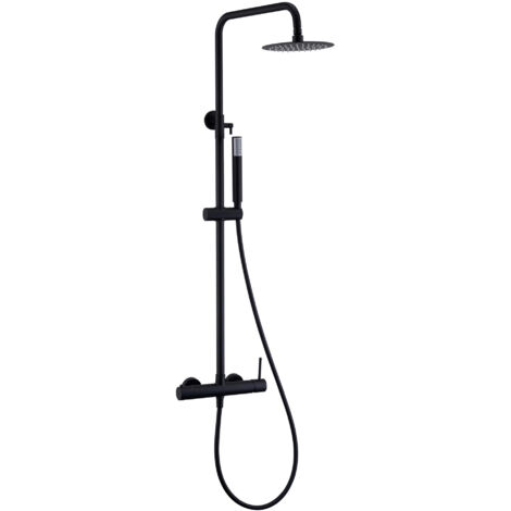 IMEX BDM039/NG MONZA Conjunto Grifo Monomando de Ducha Telescópico Negro Mate - ref: BDM039/NG