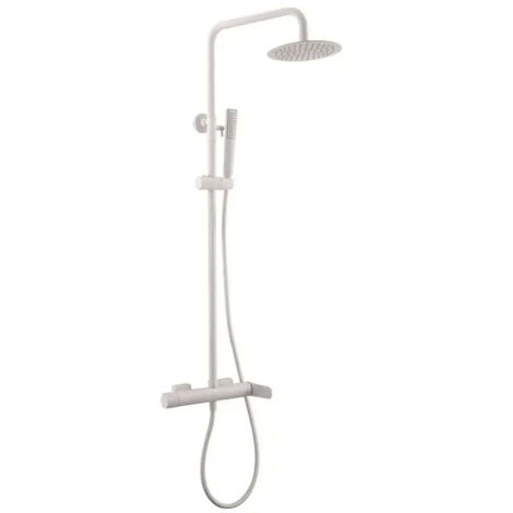 Columna monomando de ducha con un diseño moderno y un acabado blanco mate Dinamarca de Imex