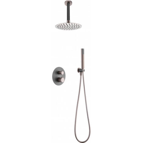 IMEX GTQ038/GC TOP Conjunto de Ducha Empotrado Termostático Gris Champagne - ref: GTQ038/GC