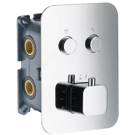 Grifo termostático empotrado 2 vías cuadrado IMEX CTP02V
