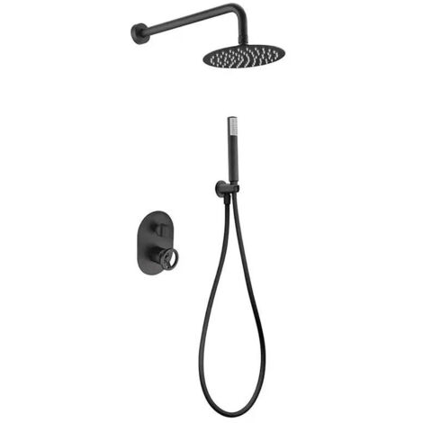 Conjunto de diseño moderno para ducha de pared con un acabado negro mate Olimpo de Imex