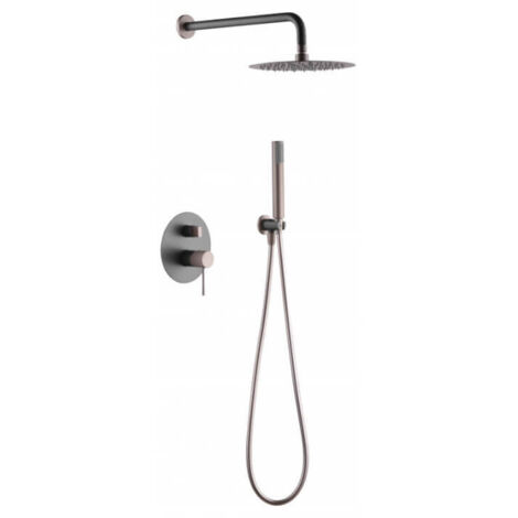 Conjunto ducha monomando empotrado Line gris mate- IMEX GPD038/GC