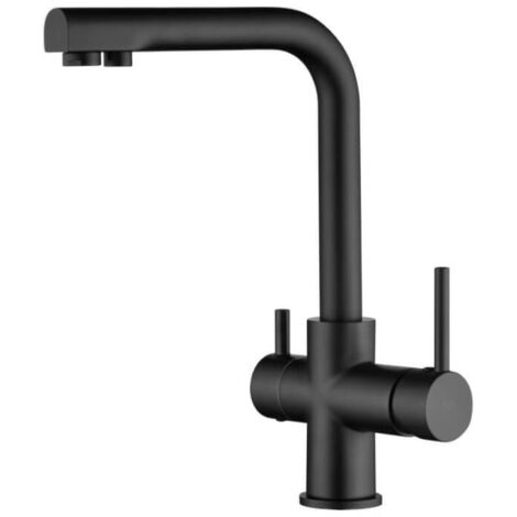Grifo monomando de cocina con ósmosis hecho de latón acabado negro mate Marsella de Imex (1/4)
