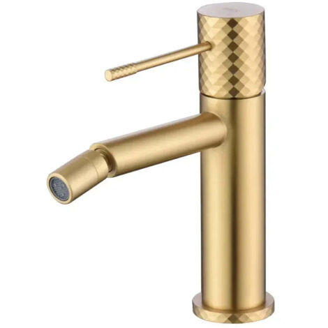Grifo monomando para bidé con tecnología cold open hecho de latón con acabado oro cepillado Genova de Imex