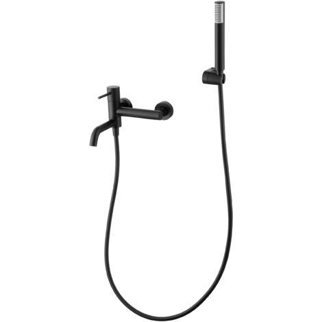 IMEX BDM039-4NG MONZA Kit Monomando Grifo Baño/Ducha Negro Mate - ref: BDM039-4NG