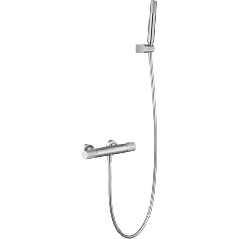 Monomando kit ducha termostático Line níquel cepil IMEX BTD038-5NQ