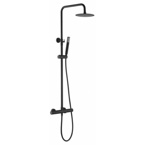 Conjunto bañera termostático Line negro mate IMEX BTD038-B/NG