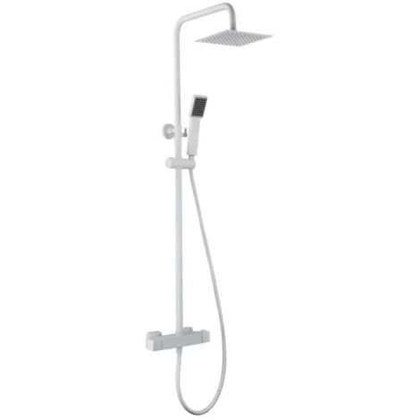 Barra de ducha termostática hecha de acero inoxidable con acabado blanco mate Art de Imex