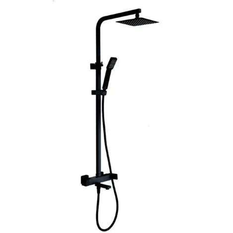 Columna de bañera o ducha con rociador cuadrado y acabado en color negro Fiyi de Imex