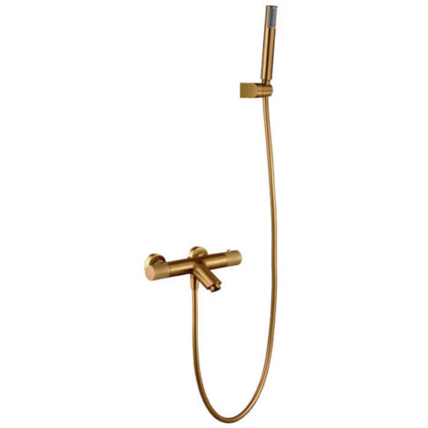 IMEX BTD038-4OC LINE Grifo de Baño/Ducha Termostático Line Oro Cepillado - ref: BTD038-4OC
