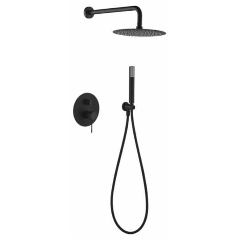 Conjunto ducha monomando empotrado Line negro mate IMEX GPD038/NG