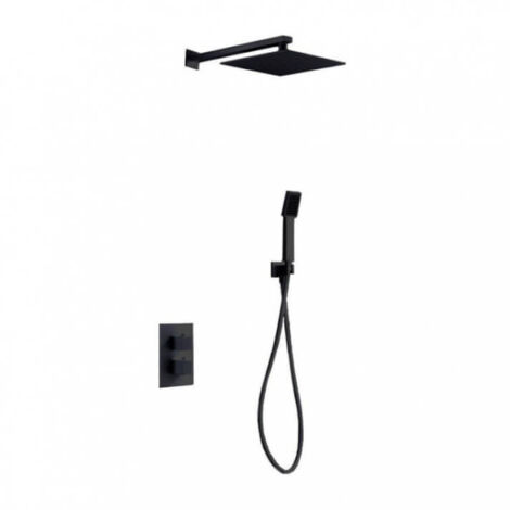 Conjunto ducha termostático empotrado Cíes negro m IMEX GPC009/NG