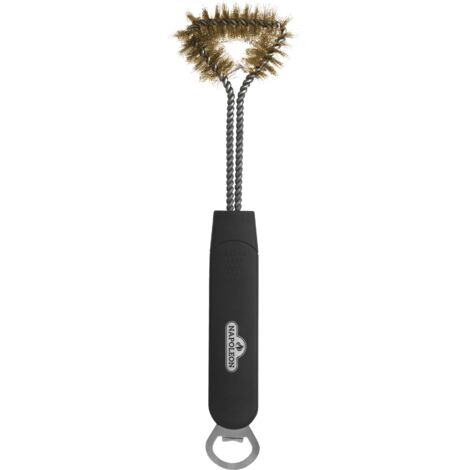 Napoleon – Brosse de nettoyage pour barbecue 31 cm – Poils en laiton doux – Manche résistant à la chaleur – Décapsuleur intégré