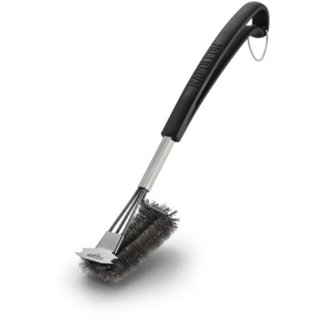 Napoleon – Brosse de nettoyage en acier inoxydable pour grille de barbecue – Filaments robustes pour résidus tenaces – Design incurvé pour nettoyage efficace
