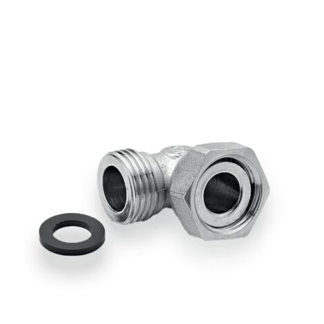 Forge Adour – Coude 90° raccord gaz – Inox et laiton – Joint caoutchouc – Fixation filetée pour installation sécurisée