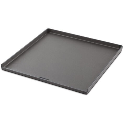 Weber – Plancha en fonte émaillée 60x40cm – Surface anti-adhésive – Évacuation des graisses – Pour cuisson précise de poissons et légumes
