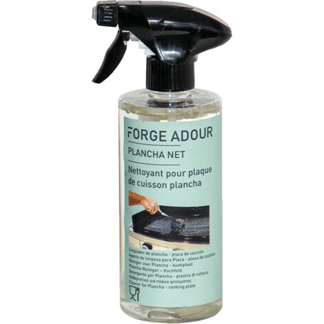 Forge Adour – Spray nettoyant plancha 500 ml – Dégraissant prêt à l'emploi pour plaque en fonte émaillée – Élimine salissures incrustées - ECO 500 ML