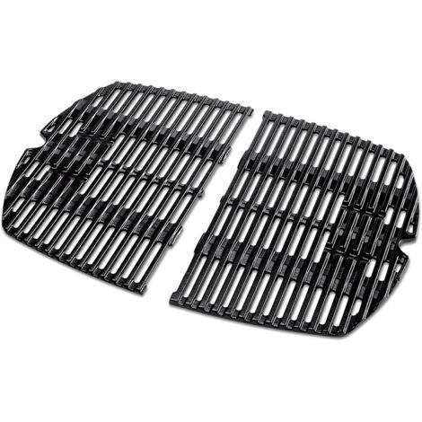 Grilles de cuisson en fonte émaillée pour barbecue Weber Q 200 et 2000 – Maintien de chaleur uniforme – Faciles à nettoyer