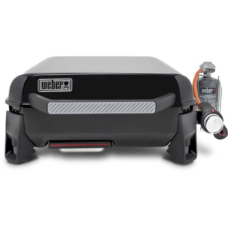 Weber – Plancha à gaz 43 cm – Plaque fonte émaillée 43 x 41 cm – Puissance 3,5 kW – Allumage piézo – Couvercle acier et récupérateur de graisses