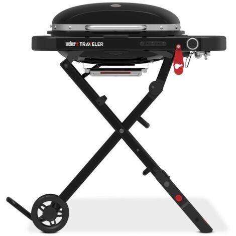 Weber – Barbecue à gaz compact 3 brûleurs – Surface de cuisson 1548 cm² – Allumage piézoélectrique – Chariot pliable avec roues (1/5)