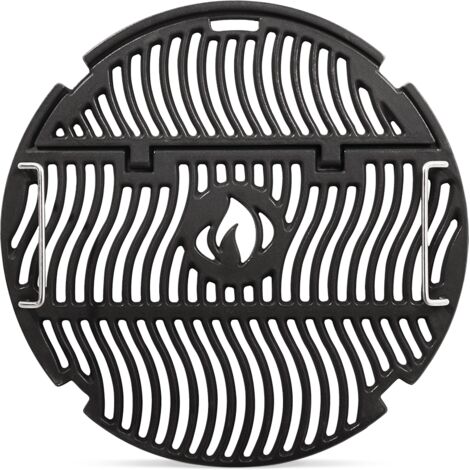 Napoleon – Grille de barbecue fonte émaillée 47cm – Compatible barbecue Kettle Pro – Design avec rabat pour rechargement facile en charbon