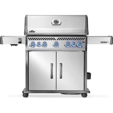 Napoleon – Barbecue à gaz 7 brûleurs 29,75 kW – Sizzle Zone 4,5 kW – Brûleur arrière 5 kW – Surface de cuisson 90 x 45 cm – Acier inoxydable (1/5)
