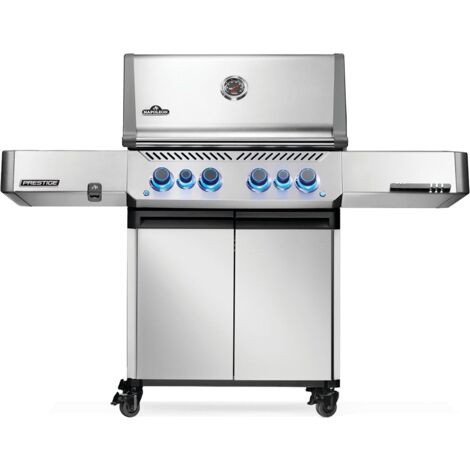 Napoleon – Barbecue à gaz Prestige 500 – 6 brûleurs inox 25,7 kW – Brûleur Sizzle Zone 4 kW – Brûleur arrière 5,7 kW – Surface 71 x 46 cm