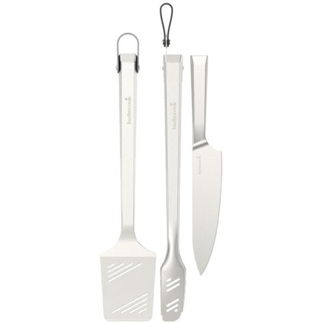 Kit premium 3 accessoires Barbecook avec spatule, pince et couteau (1/2)