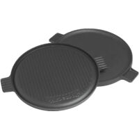 Plancha barbecue à charbon – Fonte émaillée – Ø 35 cm – Double face pour cuisson délicate et grillades – Compatible Dynamic Centre Stand – Barbecook
