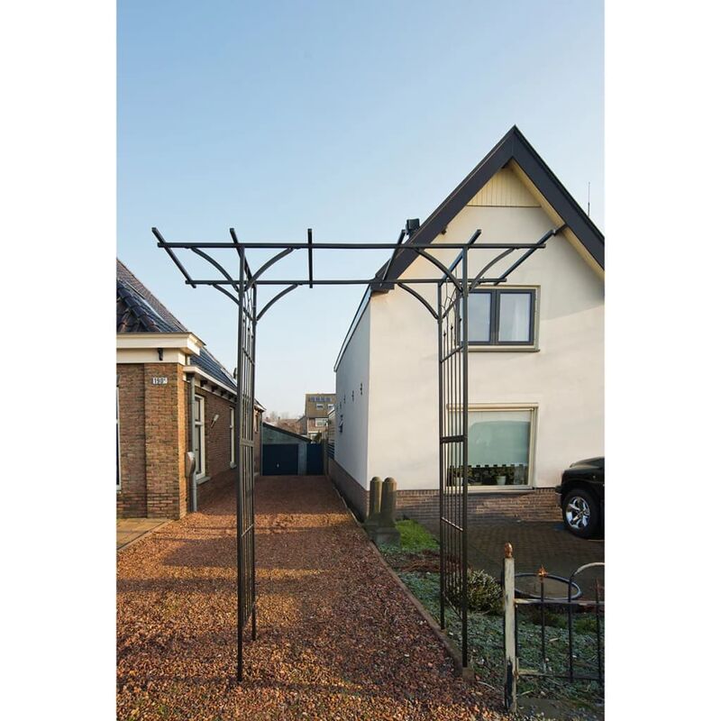 Maison du Monde Arche de jardin M tal 114x66x232 cm Noir