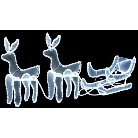 Furniture Limited - Cordon lumineux de Noël 2 Rennes et traîneau