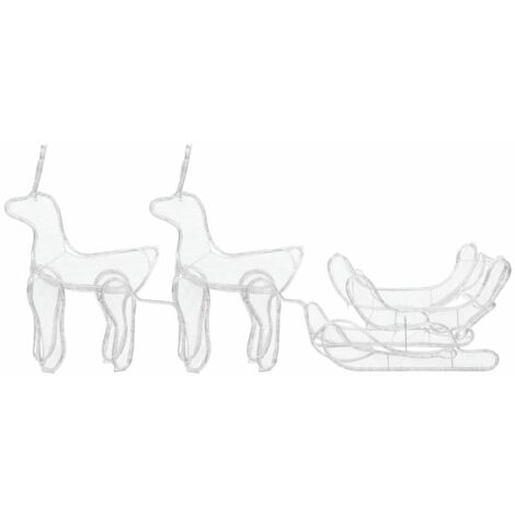 Furniture Limited - Cordon lumineux de Noël 2 Rennes et traîneau