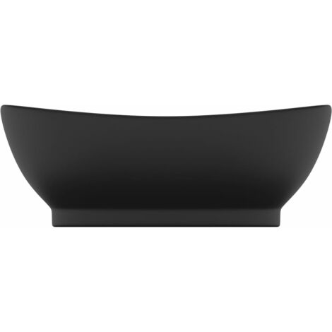 Furniture Limited - Lavabo ovale de luxe à trop-plein Noir mat