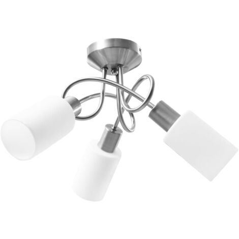 Furniture Limited - Plafonnier avec abat-jour en verre 3 ampoules