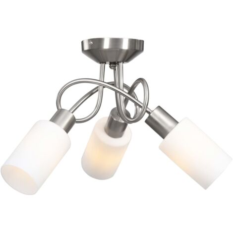 Furniture Limited - Plafonnier avec abat-jour en verre 3 ampoules