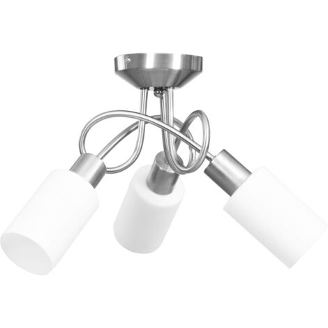 Furniture Limited - Plafonnier avec abat-jour en verre 3 ampoules