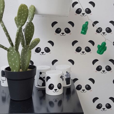 Furniture Limited - Papier peint Fabulous World Panda Blanc