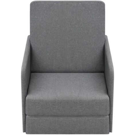 Furniture Limited - Fauteuil convertible gris clair tissu